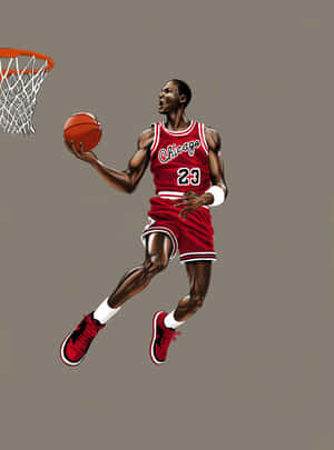 Michael Jordan Soaring Through The Air Wallpaper