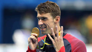 Michael Phelps Four Sign Wallpaper