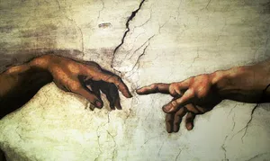 Michaelangelo's Creation Of Adam 4k Fingers Wallpaper