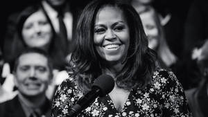 Michelle Obama Black And White Wallpaper