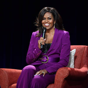 Michelle Obama Purple Suit Wallpaper