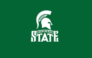 Michigan State Spartans Logo On A Green Background Wallpaper
