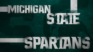 Michigan State Spartans Text On Green Background Wallpaper