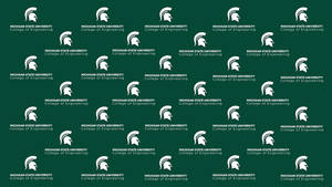 Michigan State University Spartans Logo Pattern Wallpaper