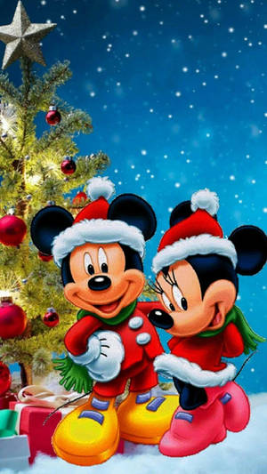 Mickey And Minnie Mouse Christmas Iphone Wallpaper