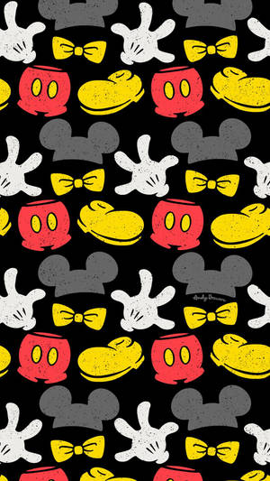 Mickey Mouse Clothes Pattern Wallpaper