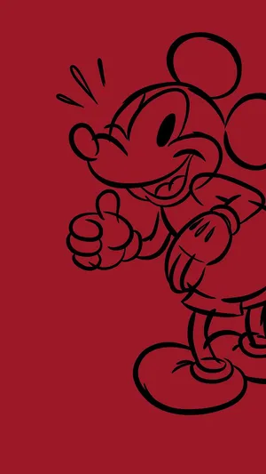 Mickey Mouse Red Silhouette Wallpaper