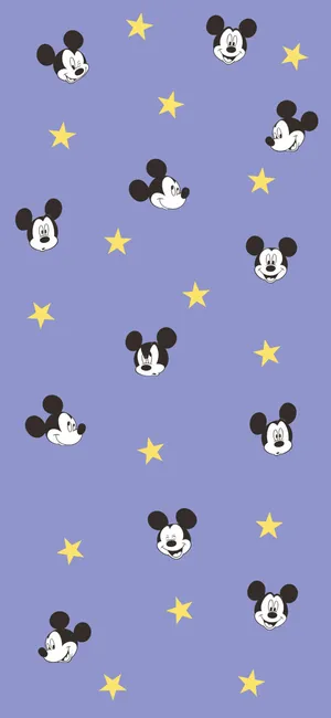 Mickey Mouse Stars Pattern Wallpaper