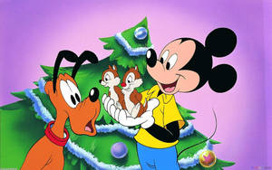 Mickey Mouse With Chip N Dale Wallpaper