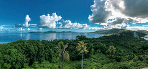 Micronesia Tropical Islands Cloudy Sky Wallpaper