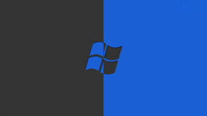 Microsoft Split Black And Blue Logo Wallpaper