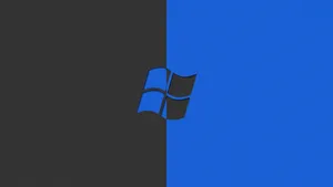 Microsoft Split Black And Blue Logo Wallpaper