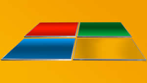Microsoft Windows 8 Logo On A Yellow Background Wallpaper