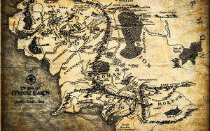 Middle Earth Map Lotr Wallpaper