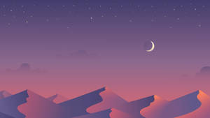 Midnight Gradient Violet Desert Wallpaper