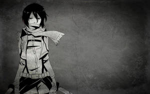 Mikasa Ackerman Black And White Anime Wallpaper