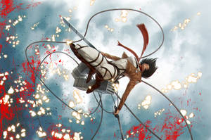 Mikasa Ackerman Blood Splatters Wallpaper