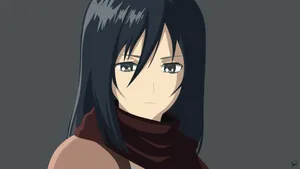 Mikasa Ackerman Red Scarf Wallpaper