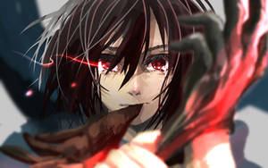 Mikasa Ackerman Red Streak Wallpaper