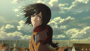 Mikasa Ackerman With The Wind Blows Wallpaper