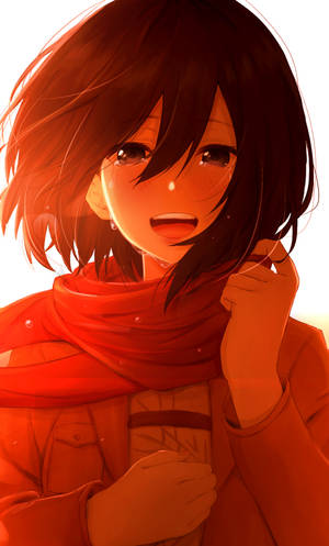 Mikasa Cute Crying Wallpaper