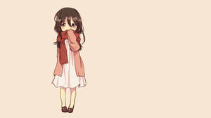 Mikasa Cute Dress With Scarf Wallpaper