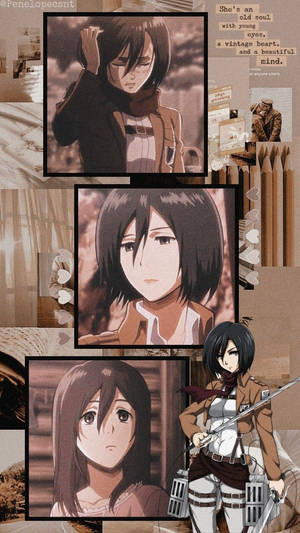 Mikasa Cute Rustic Collage Wallpaper