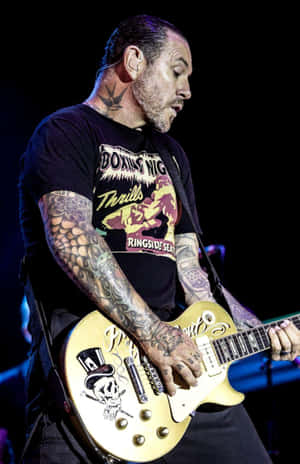 Mike Ness Of Social Distortion Concert Portrait Wallpaper