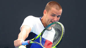 Mikhail Youzhny Backhand Strike Wallpaper