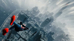 Miles_ Morales_ Spiderman_ Skydive_4 K Wallpaper