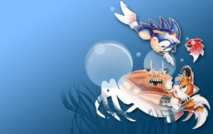 Miles Prower And Sonic Underwater Wallpaper