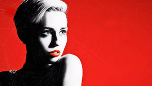 Miley Cyrus Fan Art In Red Wallpaper