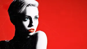Miley Cyrus Fan Art In Red Wallpaper