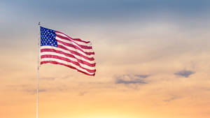 Military American Flag On Pole Wallpaper