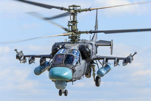 Military Helicopter Ka-52 With Tanks Wallpaper