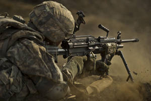 Military Sniper In Action Wallpaper