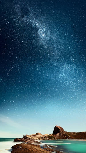 Milky Way At Beach Iphone Wallpaper