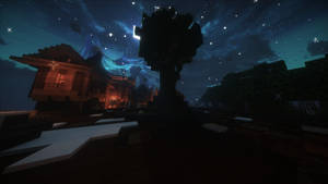Minecraft Aesthetic Sky At Night Wallpaper