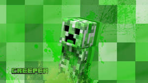 Minecraft Creeper With Paint Splashes Wallpaper