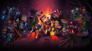 Minecraft Dungeons Dark-themed Poster Wallpaper