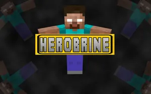 Minecraft Herobrine Holding Banner Wallpaper