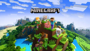 Minecraft Landscape And Title Wallpaper