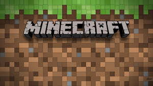 Minecraft Logo On A Basic Block Wallpaper
