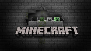 Minecraft Logo With Creepers Wallpaper