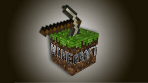 Minecraft Logo With Iron Pickaxe Wallpaper