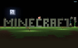 Minecraft Logo With Minecraft Characters Wallpaper