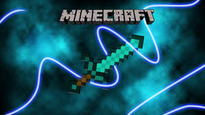 Minecraft Logo With Sword Wallpaper