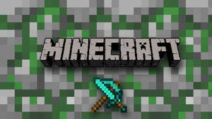 Minecraft Logo With Sword And Pickaxe Wallpaper