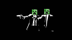 Minecraft Meme Creeper Gunman Wallpaper