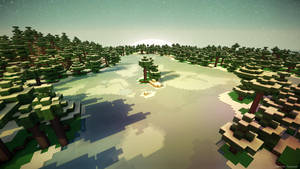 Minecraft Pc Snowy Forest Wallpaper